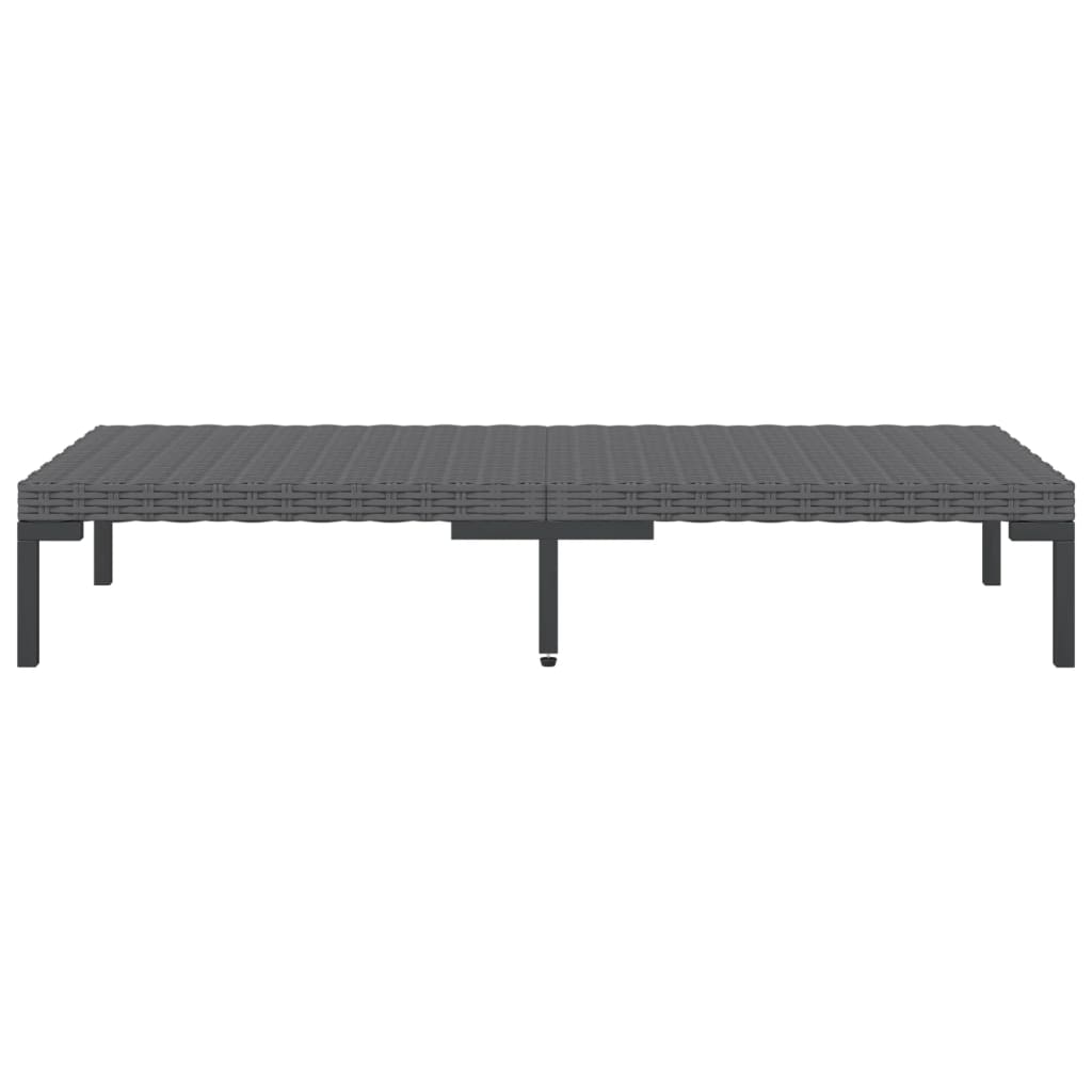 vidaXL 13-tlg. Garten-Lounge-Set mit Kissen Poly Rattan Dunkelgrau