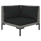vidaXL 9-tlg. Garten-Lounge-Set mit Kissen Rund Rattan Dunkelgrau