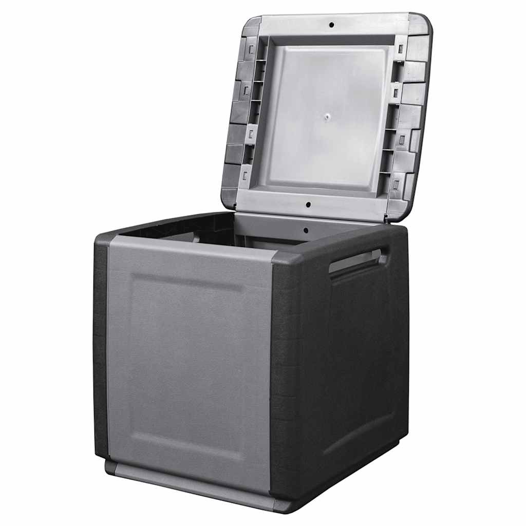 vidaXL Garten-Aufbewahrungsbox 54x53x57 cm 130 L Dunkelgrau Schwarz