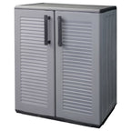 vidaXL Garten-Aufbewahrungsschrank Grau Schwarz 68x37x84 cm PP