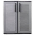 vidaXL Garten-Aufbewahrungsschrank Grau Schwarz 68x37x84 cm PP