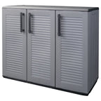 vidaXL Gartenschrank Grau und Schwarz 102x37x84 cm PP