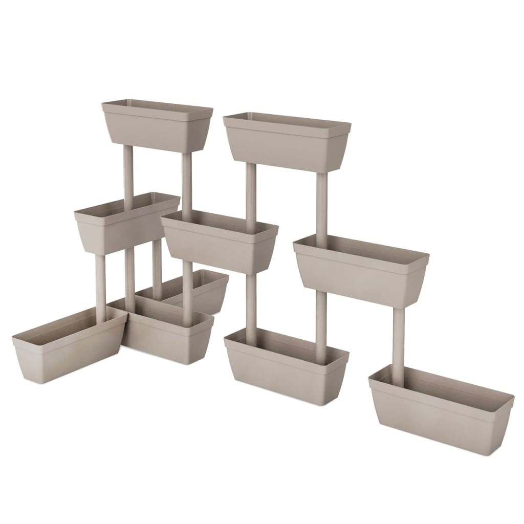 vidaXL Pflanzkübel 3-tlg. 100 cm Taupe