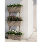 vidaXL Pflanzkübel 3-tlg. 100 cm Taupe