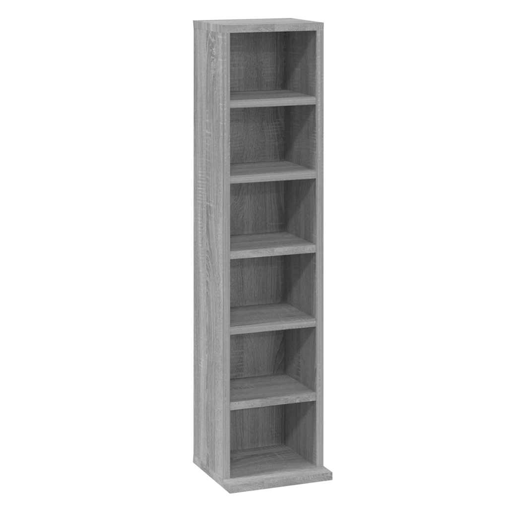 vidaXL CD-Regal Grau Sonoma 21x20x88 cm Holzwerkstoff