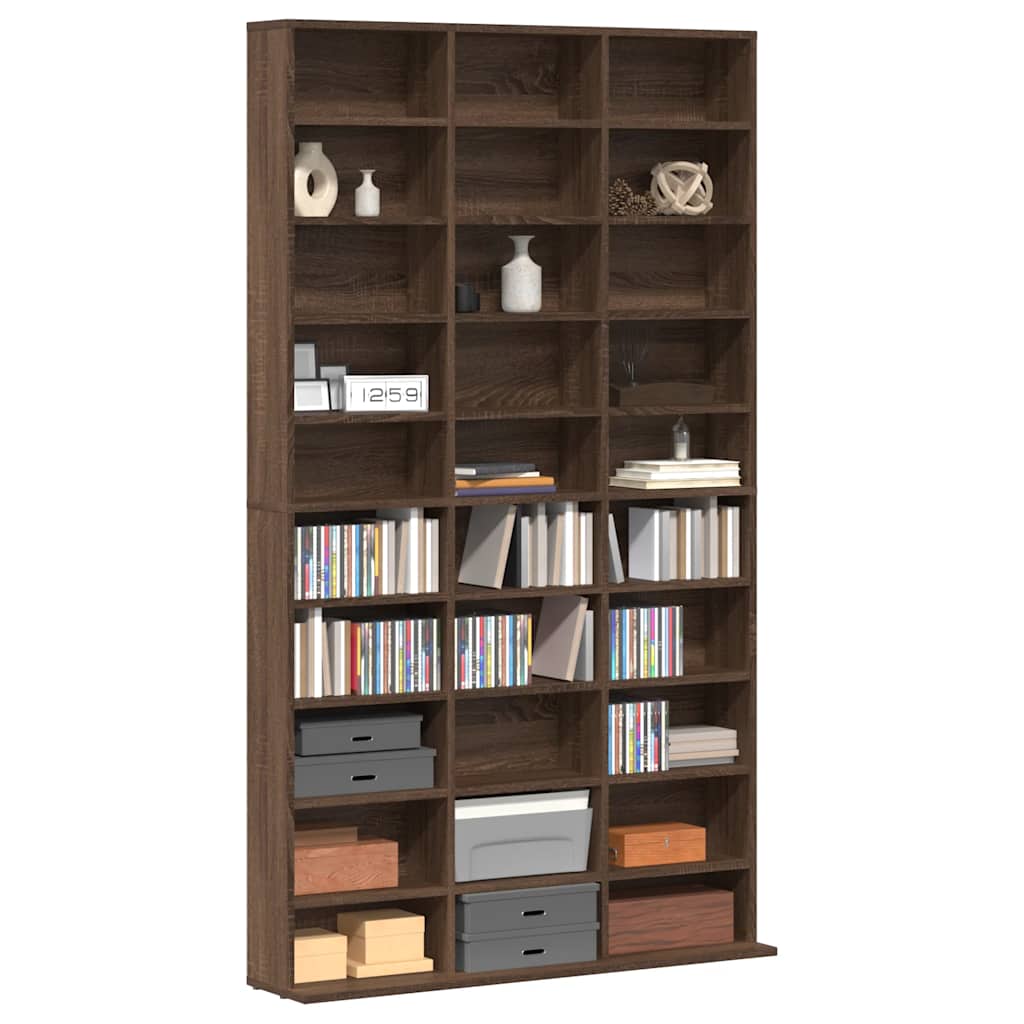vidaXL CD-Regal Braun Eichen-Optik 102x23x177,5 cm Holzwerkstoff