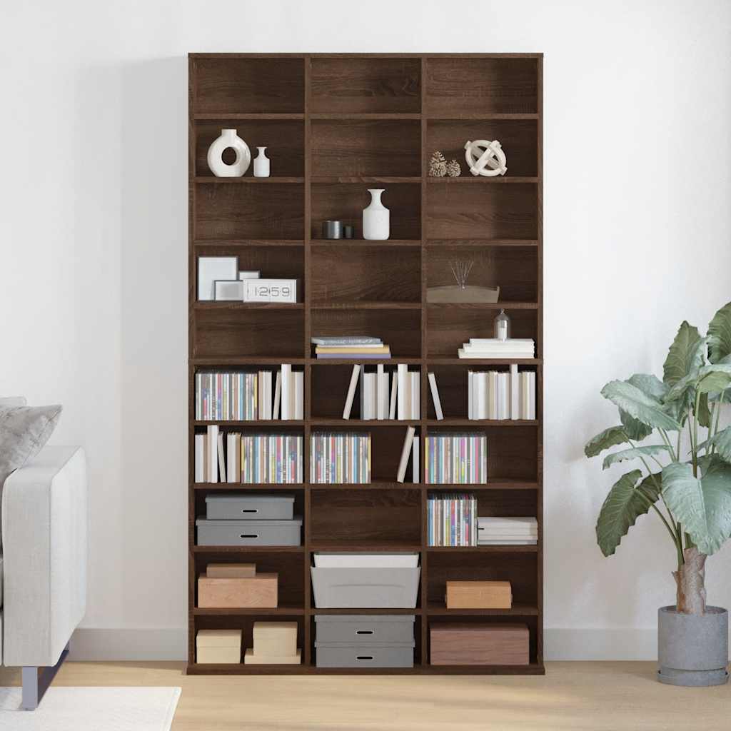 vidaXL CD-Regal Braun Eichen-Optik 102x23x177,5 cm Holzwerkstoff