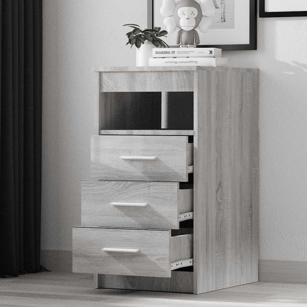 vidaXL Sideboard mit Schubladen Grau Sonoma 40x50x76 cm Holzwerkstoff