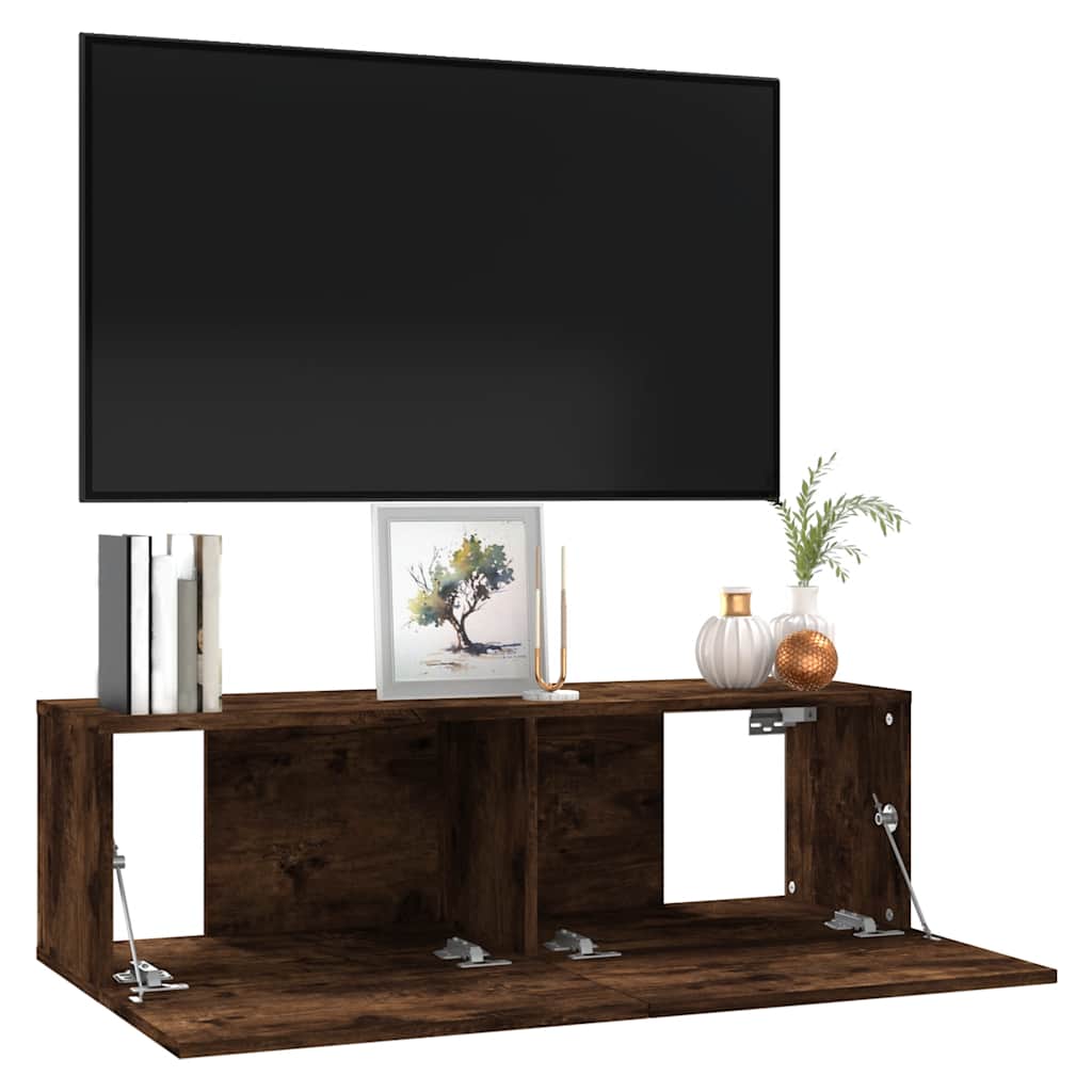 vidaXL TV-Wandschrank Räuchereiche 100x30x30 cm Holzwerkstoff
