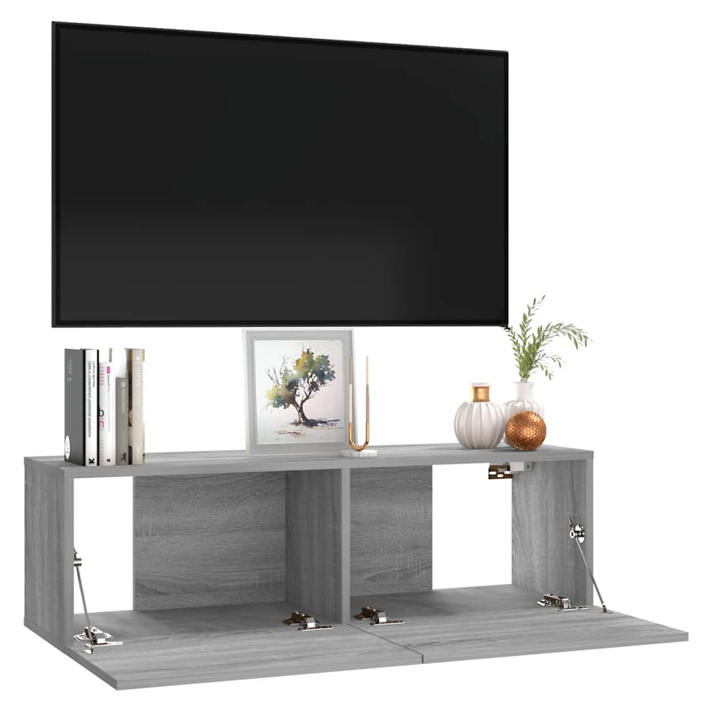 vidaXL TV-Wandschrank Grau Sonoma 100x30x30 cm Holzwerkstoff
