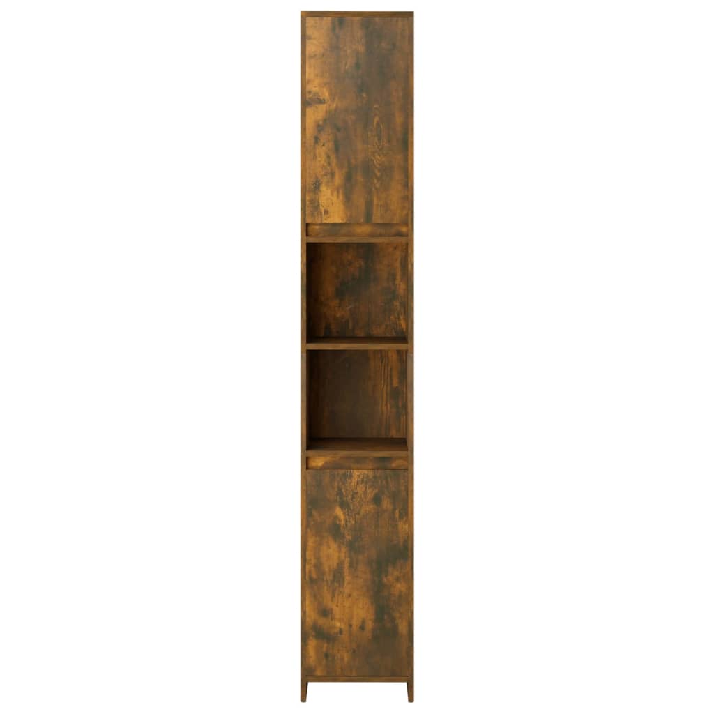 vidaXL Badezimmerschrank Räuchereiche 30x30x183,5 cm Holzwerkstoff