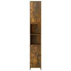 vidaXL Badezimmerschrank Räuchereiche 30x30x183,5 cm Holzwerkstoff