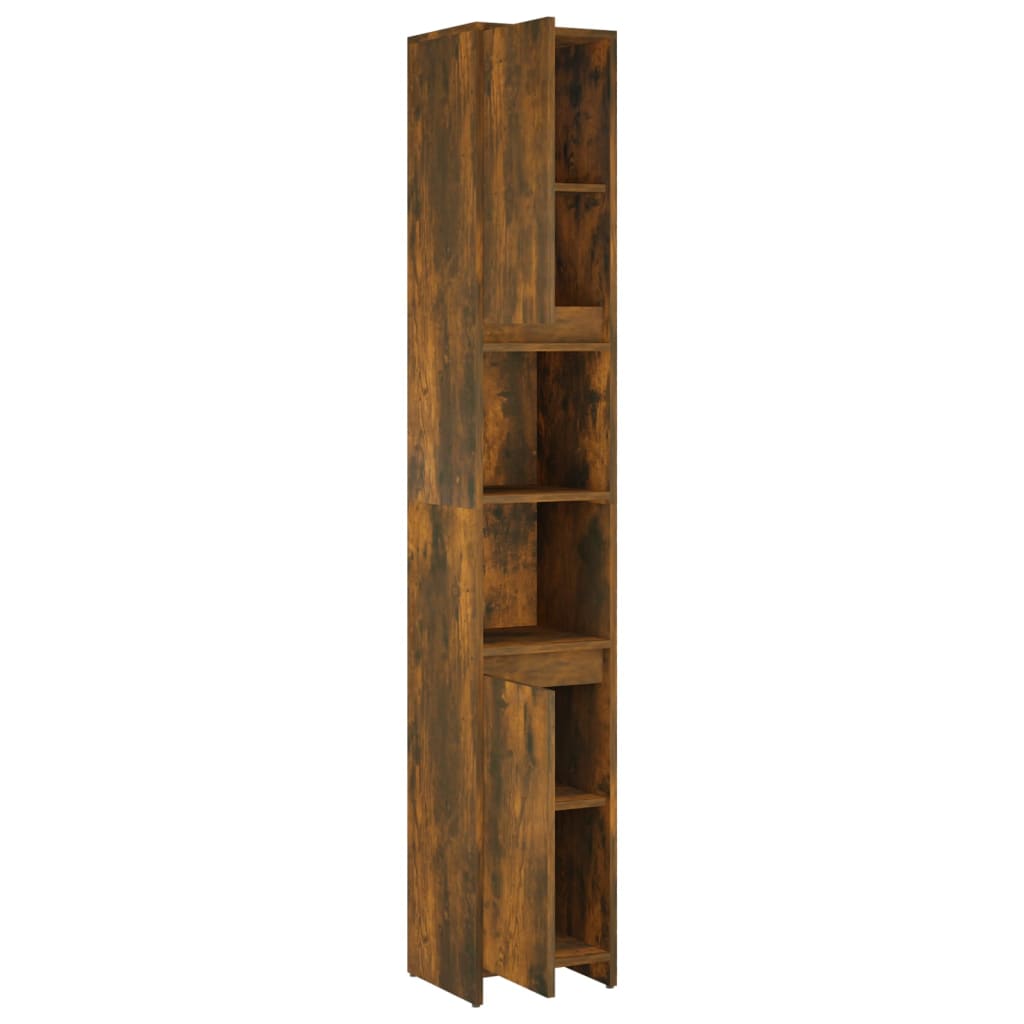vidaXL Badezimmerschrank Räuchereiche 30x30x183,5 cm Holzwerkstoff