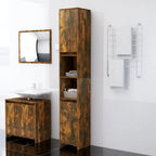 vidaXL Badezimmerschrank Räuchereiche 30x30x183,5 cm Holzwerkstoff