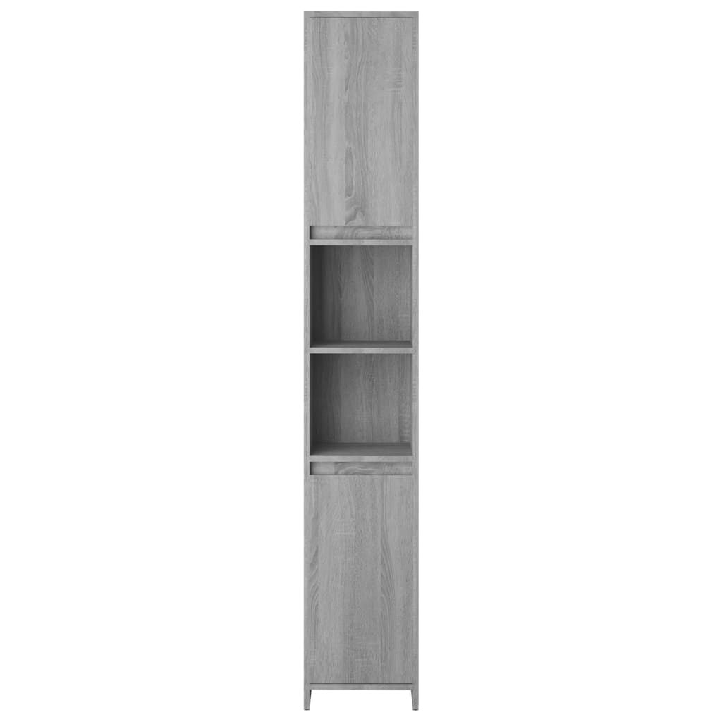 vidaXL Badezimmerschrank Grau Sonoma 30x30x183,5 cm Holzwerkstoff