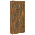 vidaXL Bücherschrank Räuchereiche 82,5x30,5x185,5 cm Holzwerkstoff