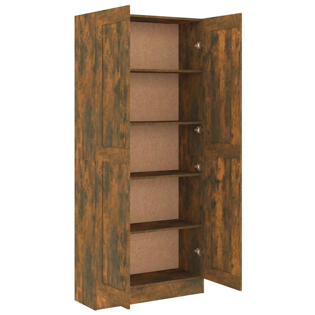 vidaXL Bücherschrank Räuchereiche 82,5x30,5x185,5 cm Holzwerkstoff