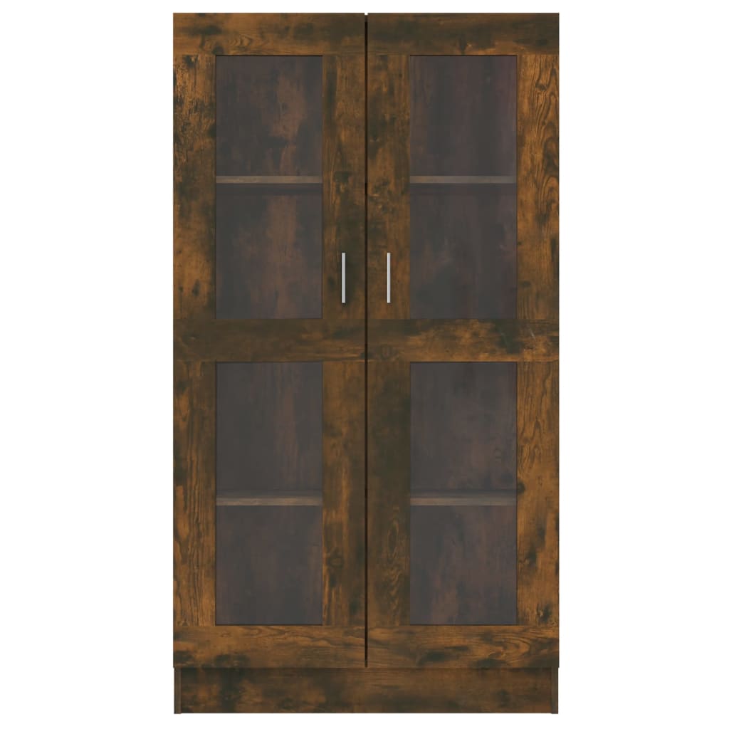 vidaXL Vitrinenschrank Räuchereiche 82,5x30,5x150 cm Holzwerkstoff