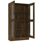 vidaXL Vitrinenschrank Räuchereiche 82,5x30,5x150 cm Holzwerkstoff