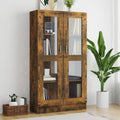 vidaXL Vitrinenschrank Räuchereiche 82,5x30,5x150 cm Holzwerkstoff