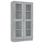 vidaXL Vitrinenschrank Grau Sonoma 82,5x30,5x150 cm Holzwerkstoff