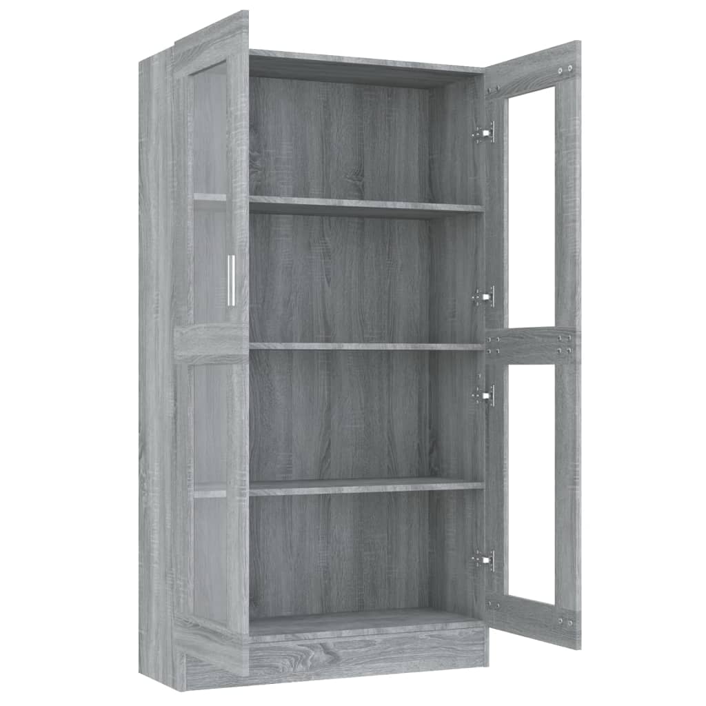 vidaXL Vitrinenschrank Grau Sonoma 82,5x30,5x150 cm Holzwerkstoff