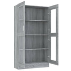 vidaXL Vitrinenschrank Grau Sonoma 82,5x30,5x150 cm Holzwerkstoff