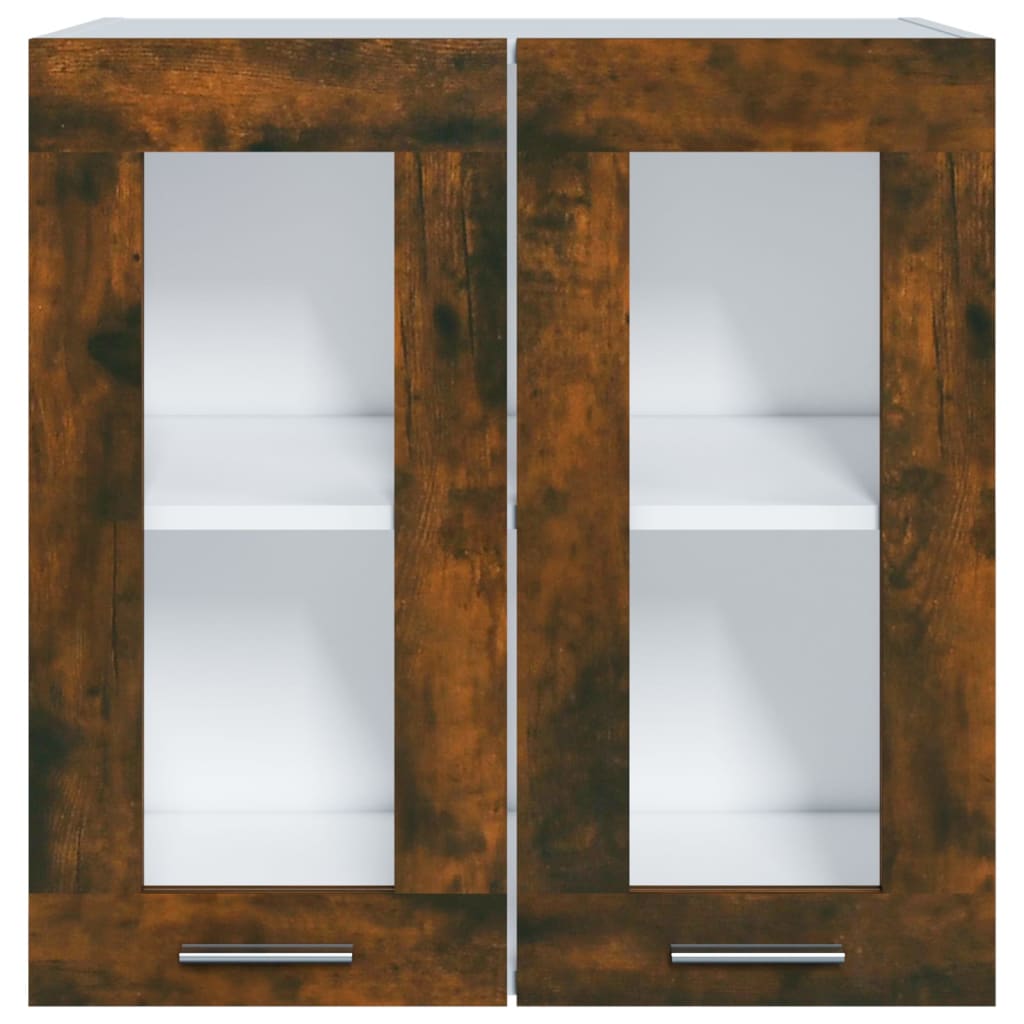vidaXL Hängeschrank Lyon Glas Räuchereiche 60x31x60 cm Holzwerkstoff