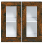 vidaXL Hängeschrank Lyon Glas Räuchereiche 60x31x60 cm Holzwerkstoff
