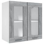 vidaXL Hängeschrank Lyon Glas Grau Sonoma 60x31x60 cm Holzwerkstoff