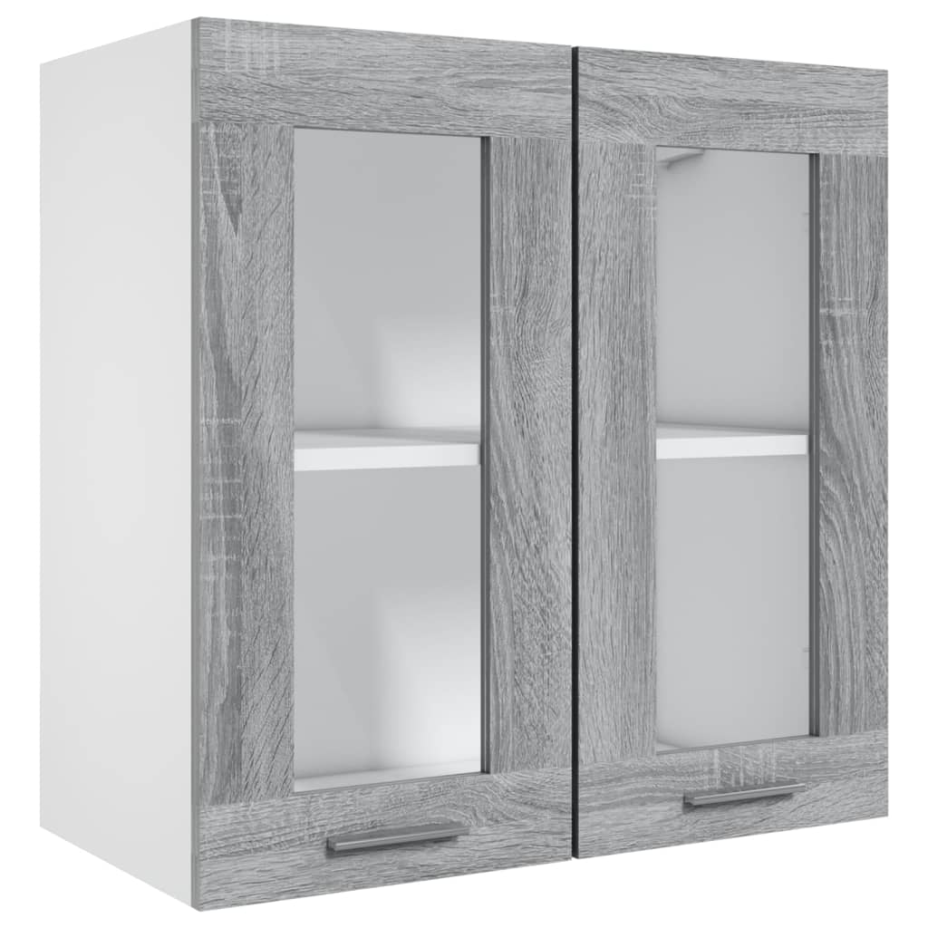 vidaXL Hängeschrank Lyon Glas Grau Sonoma 60x31x60 cm Holzwerkstoff
