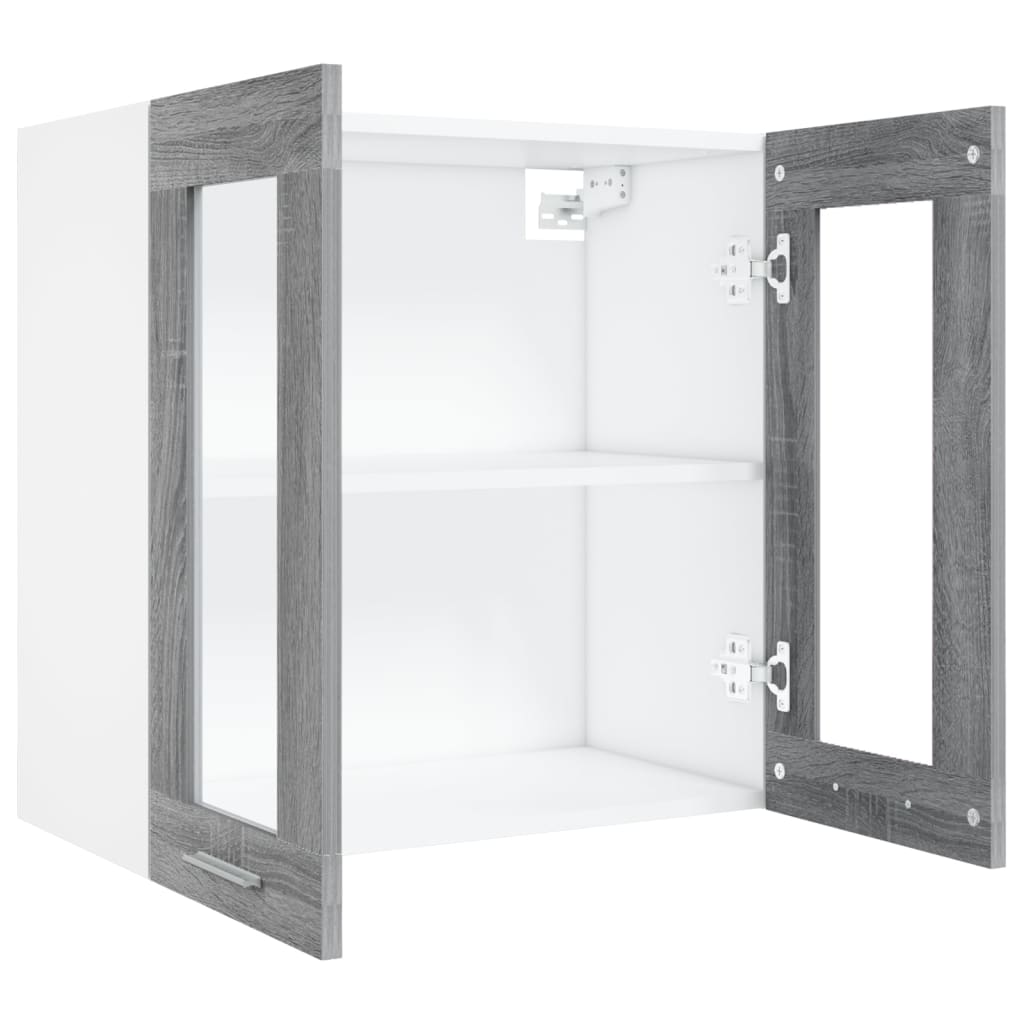 vidaXL Hängeschrank Lyon Glas Grau Sonoma 60x31x60 cm Holzwerkstoff