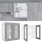 vidaXL Hängeschrank Lyon Glas Grau Sonoma 60x31x60 cm Holzwerkstoff