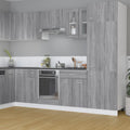 vidaXL Hängeschrank Lyon Glas Grau Sonoma 60x31x60 cm Holzwerkstoff