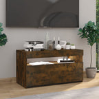 vidaXL TV-Schrank mit LED-Leuchten Räuchereiche 75x35x40 cm
