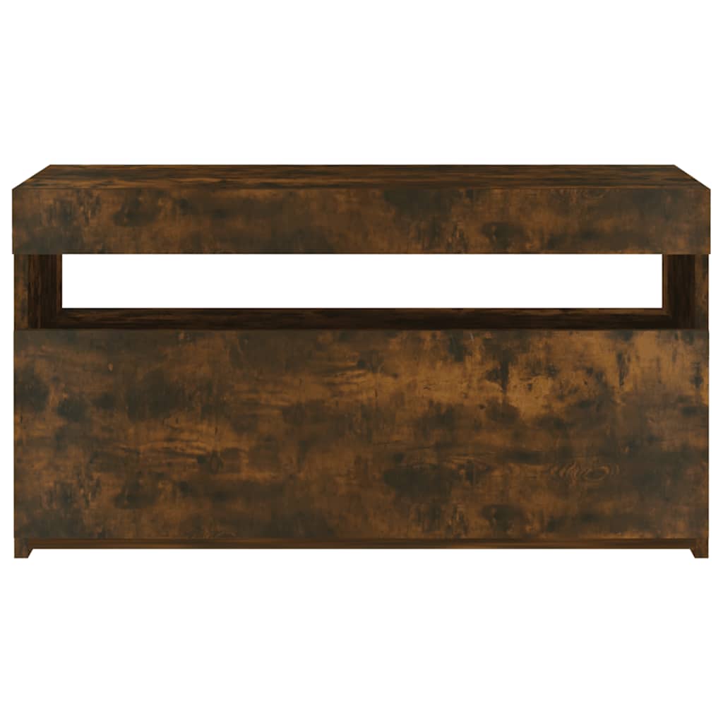 vidaXL TV-Schrank mit LED-Leuchten Räuchereiche 75x35x40 cm