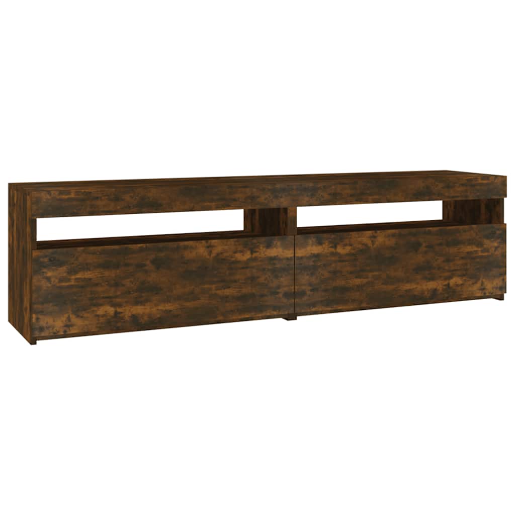 vidaXL TV-Schrank mit LED-Leuchten 2 Stk. Räuchereiche 75x35x40 cm