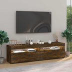 vidaXL TV-Schrank mit LED-Leuchten 2 Stk. Räuchereiche 75x35x40 cm