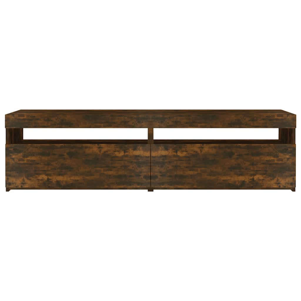 vidaXL TV-Schrank mit LED-Leuchten 2 Stk. Räuchereiche 75x35x40 cm