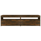 vidaXL TV-Schrank mit LED-Leuchten 2 Stk. Räuchereiche 75x35x40 cm