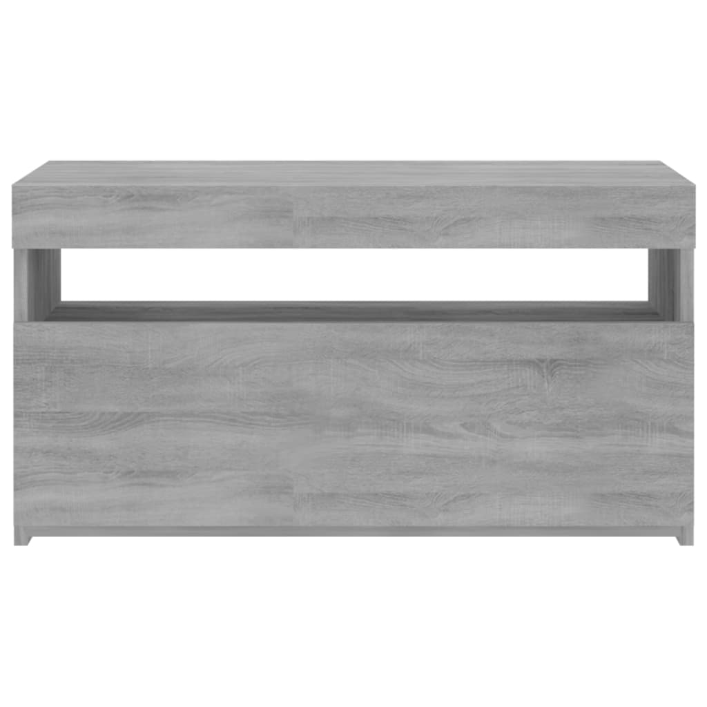 vidaXL TV-Schrank mit LED-Leuchten Grau Sonoma 75x35x40 cm