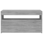 vidaXL TV-Schrank mit LED-Leuchten Grau Sonoma 75x35x40 cm