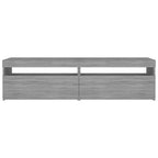 vidaXL TV-Schrank mit LED-Leuchten 2 Stück Grau Sonoma 75x35x40 cm