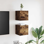 vidaXL TV-Wandschränke 2 Stk. Räuchereiche 30,5x30x30 cm