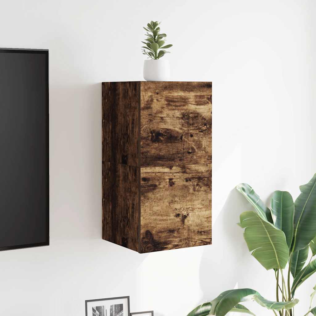 vidaXL TV-Wandschränke 2 Stk. Räuchereiche 30,5x30x30 cm