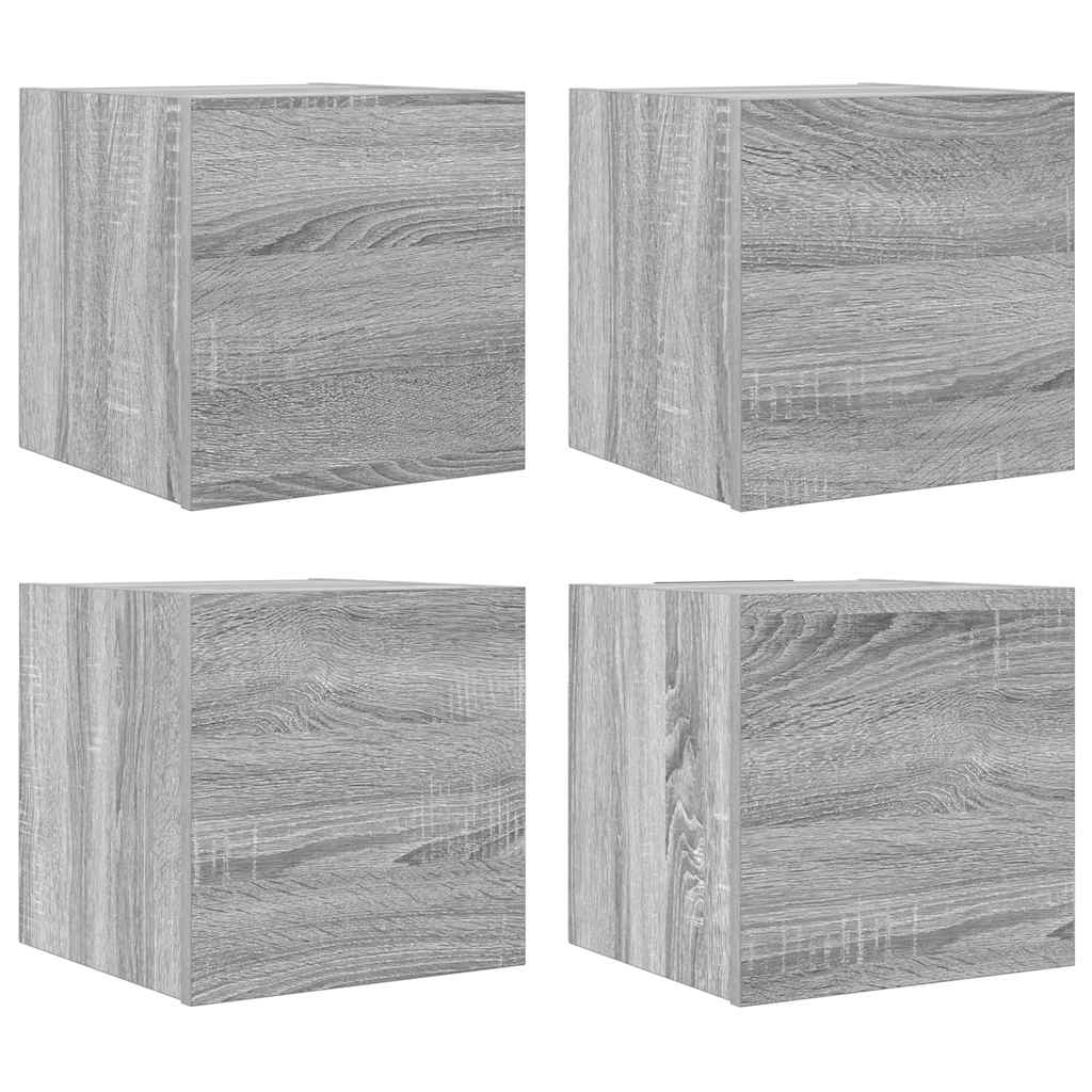 vidaXL TV-Wandschränke 4 Stk. Grau Sonoma 30,5x30x30 cm