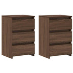 vidaXL Nachttische 2 Stk. Braun Eiche 40x35x62,5 cm Holzwerkstoff