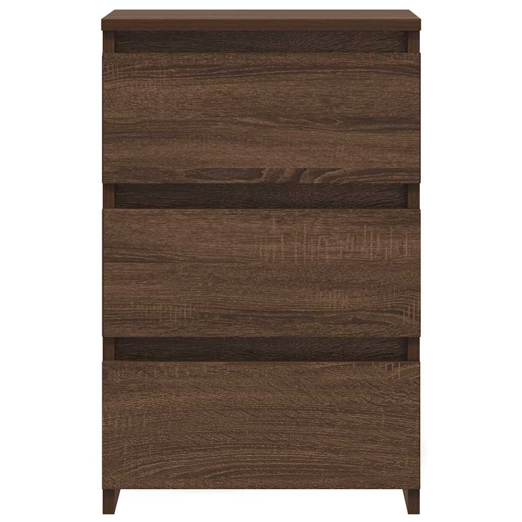 vidaXL Nachttische 2 Stk. Braun Eiche 40x35x62,5 cm Holzwerkstoff
