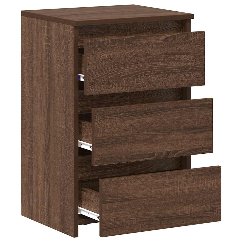 vidaXL Nachttische 2 Stk. Braun Eiche 40x35x62,5 cm Holzwerkstoff