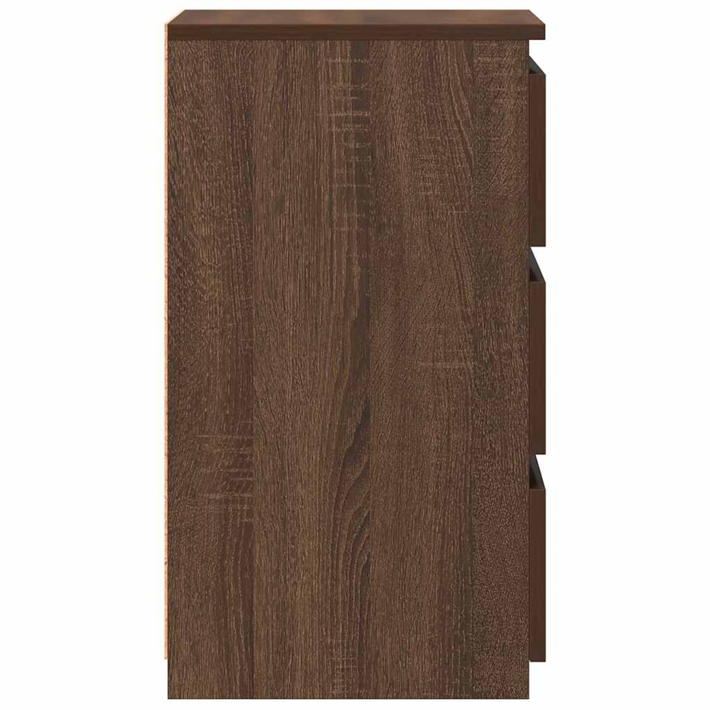 vidaXL Nachttische 2 Stk. Braun Eiche 40x35x62,5 cm Holzwerkstoff